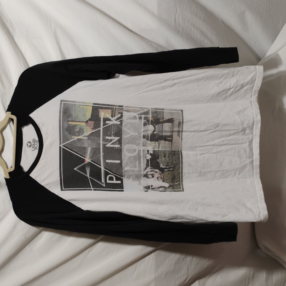 (X-82) SALE! Pink Floyd Liquid Blue Raglan Shirt Sz.L Gently Worn Unisex